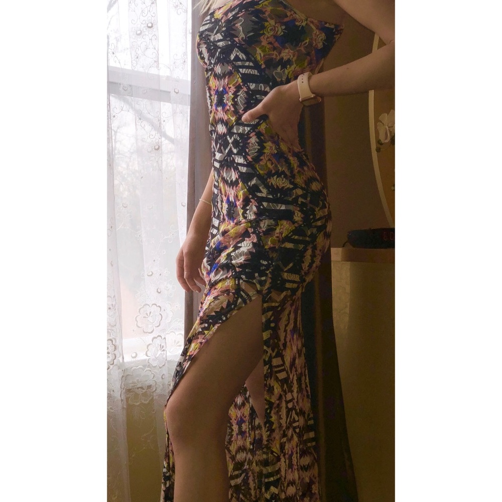 || PATTERNED SIDE ~ RIPPED DRESS ||
